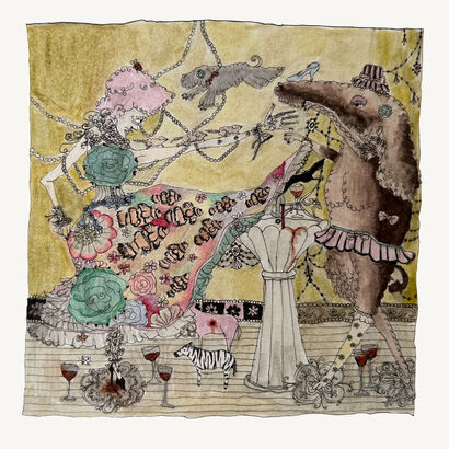Relationships without sleep and dinner - a Digital Graphics and Cartoon Artowrk by Lena Oczkowska